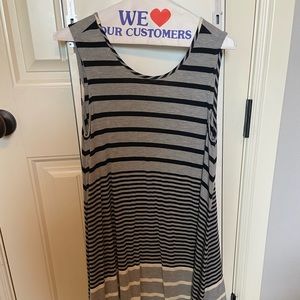 Stripped Sleeveless T-Shirt Dress